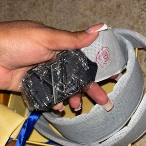 Louis Vuitton Yellow Pouch with Blue Ribbon